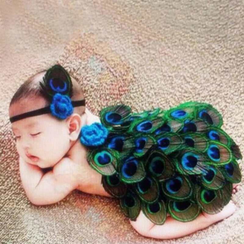 Newborn photography props baby photo accessories peacock costume new born shooting infant toddler picture fotografie | Детская одежда и