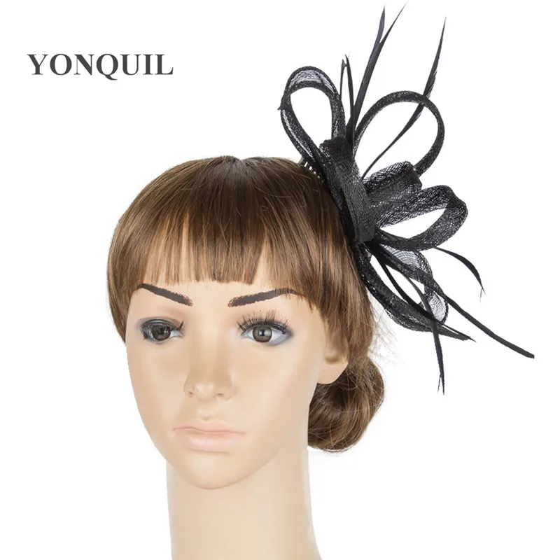 

Sinamay Fascinator Headwear Wedding Bridal Party Show Hair Accessories Millinery Cocktail Hat High Quality Multiple Color MYQ069