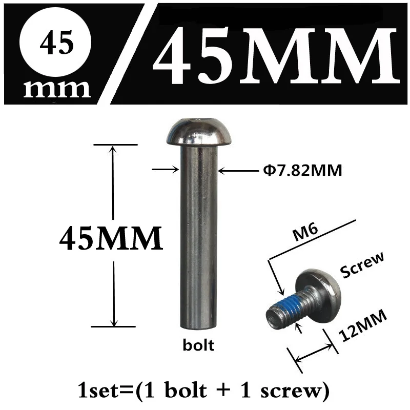 45mm M6 и 8*29 31 33 39 42 45 50 54 57 78 мм скутеры роликовые коньки горный велосипед амортизаторы гайки и болты винты 1 комплект - Цвет: 45mm