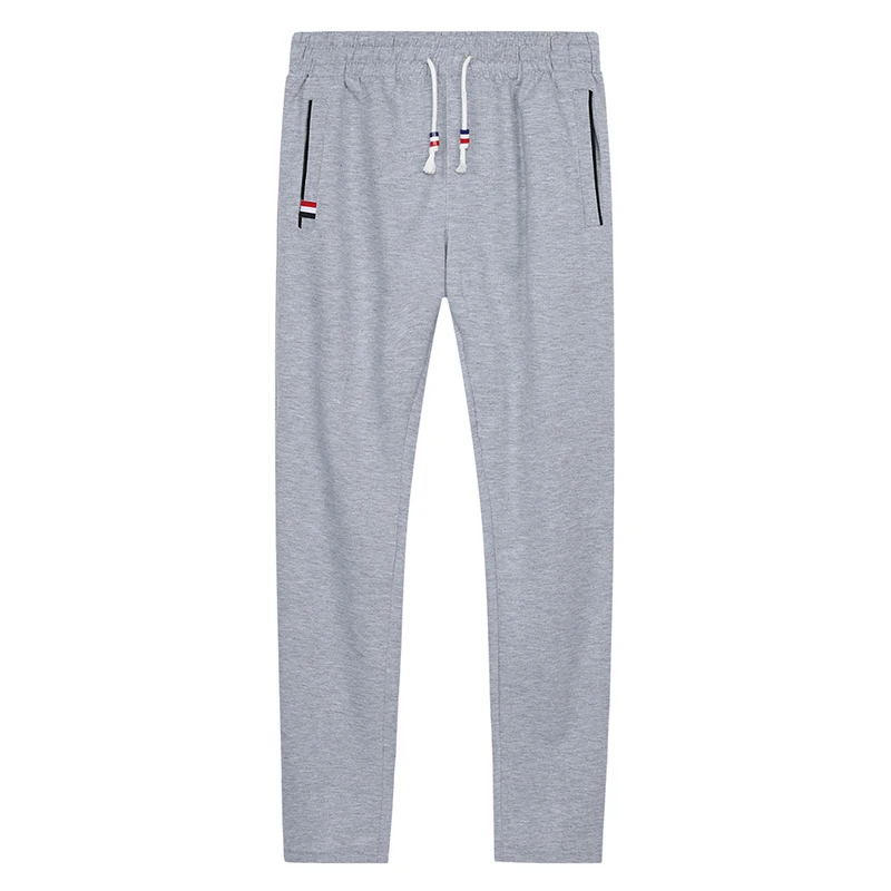 Light Grey EM092 Модные Повседневные Мужские штаны, полосатые спортивные штаны, мужские тонкие спортивные штаны, весенне-летние уличные брюки, одежда для спортзала и фитнеса, штаны - Цвет: Light Grey EM092