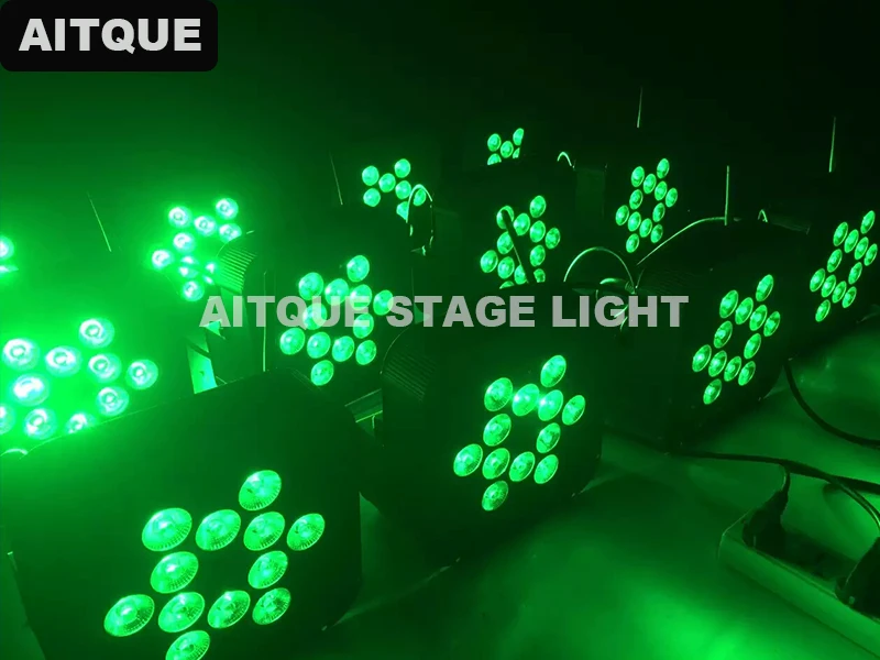 (20lights/CASE)Professional disco lights led par can 12x18w rgbwa uv wireless battery uplighting 6in1 64 flight case | Освещение