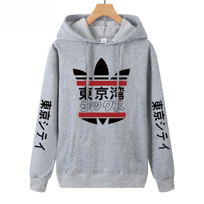 

2019 Japanese Harajuku Hoodie Tokyo Bay Print Fashion Casual sudades para hombre Thin Tracksuit Sweatshirts Free Shipping