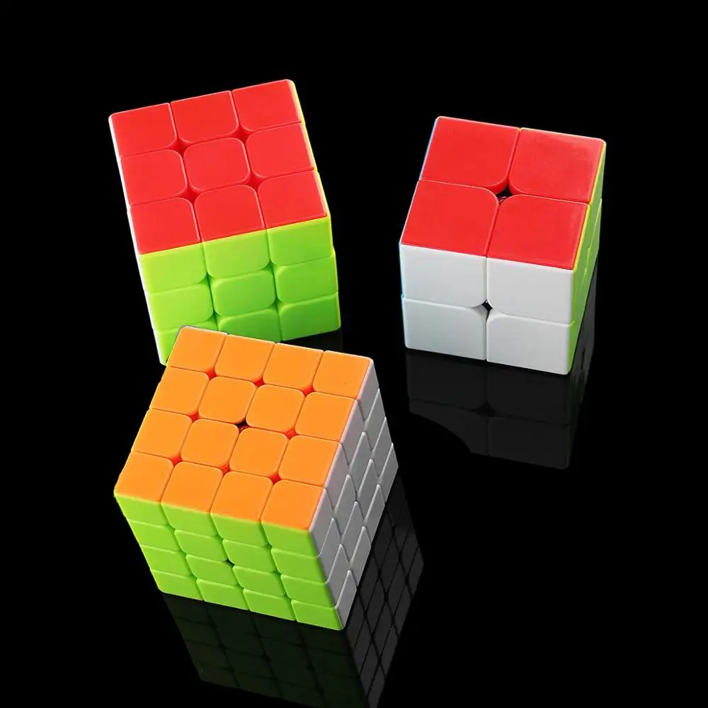 Cube набор из 4 головоломка на скорость 2x2/oneplus 3/OnePlus x 3 4x4 магический куб без наклеек