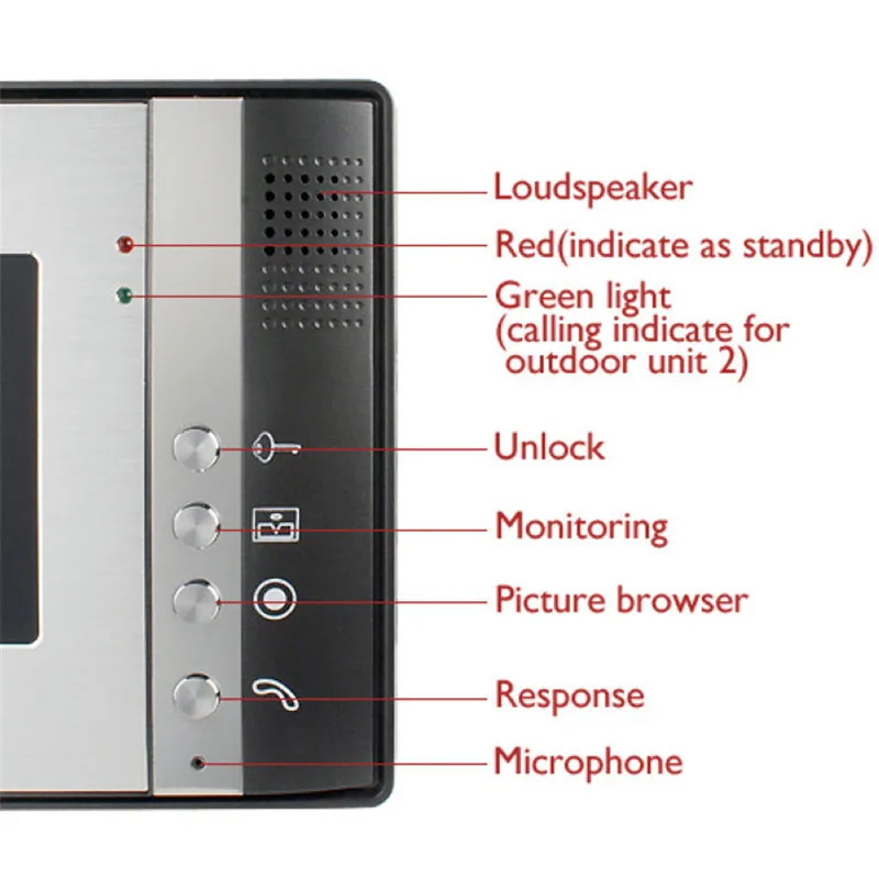 FREE SHIPPING 7 Inch Night Vision Digital Color Video Door Phone Intercom Doorbell Doorphone System Touch Pad Monitor &amp Camera |