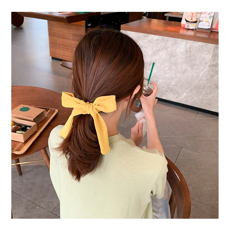 Женские шифоновые ленты для волос HZ однотонная атласная кисточка аксессуары