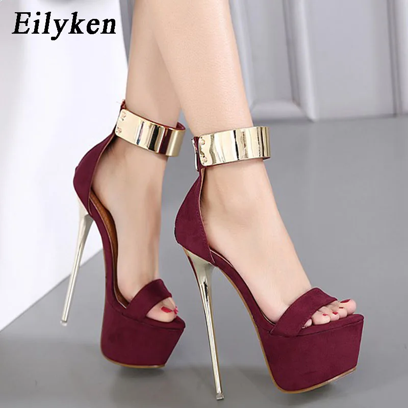 Босоножки женские на платформе и каблуке 16 см с ремешком щиколотке|sandals party|heels