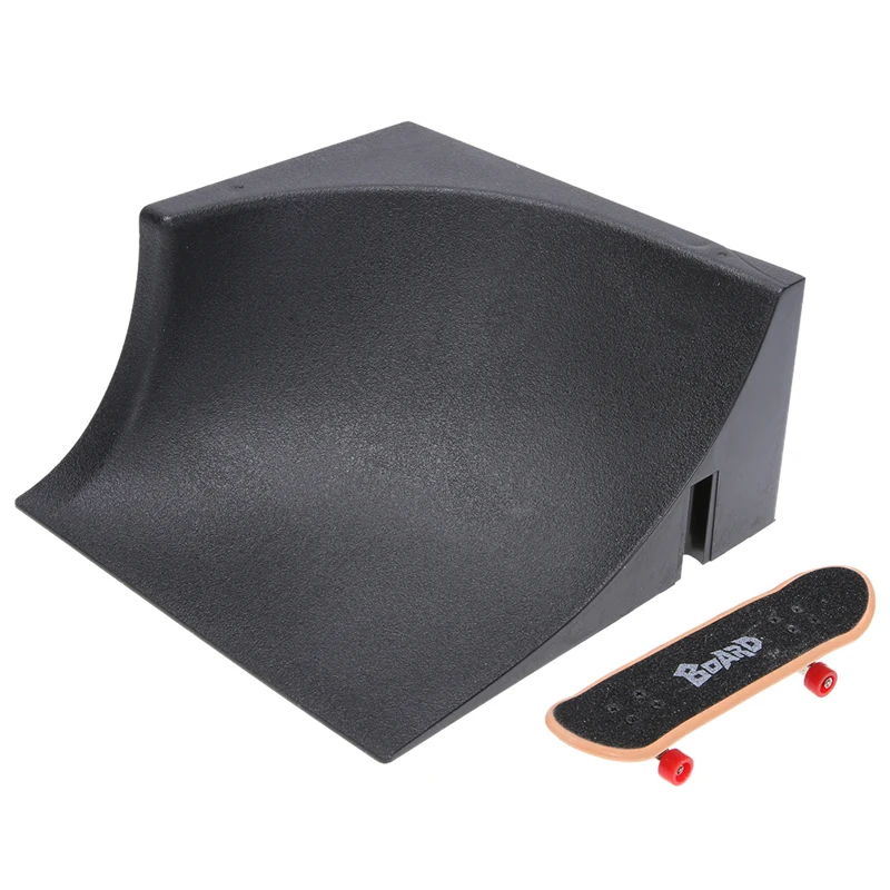 

Plastic Mini Finger Skateboarding Fingerboard Toys Finger Scooter Skate Boarding Finger Skating Training Board+Track for Kids