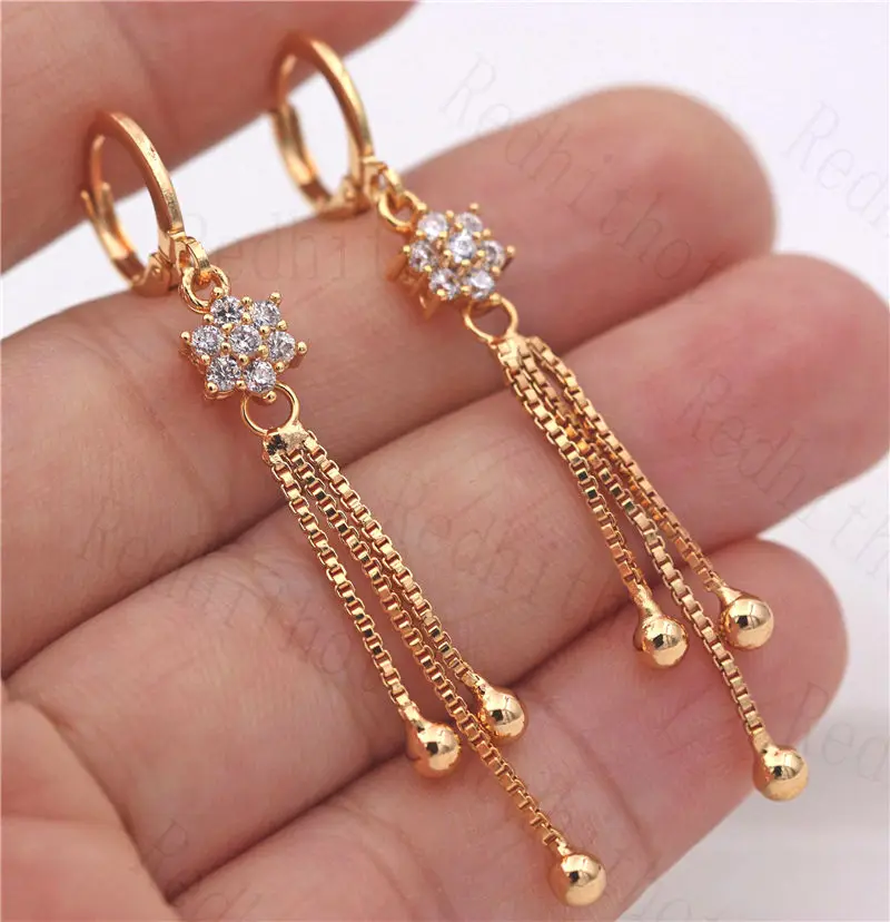 OBS3934-Gold-White Роскошные женские серьги с кисточками золотого цвета, серьги-капли с радужным цирконием, трендовые ювелирные изделия для свадьбы, помолвки, подарок - Окраска металла: OBS3934-Gold-White
