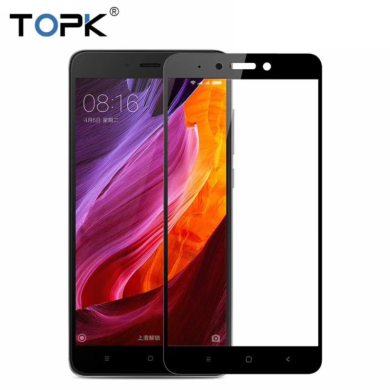 Для Xiaomi Redmi Note 4X защита экрана TOPK HD прозрачное закаленное стекло с полным