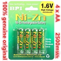 original bpi aa 2500mwh 1 6v 1 5v ni zn battery low self discharge batteries high persistence rechargeable batteries