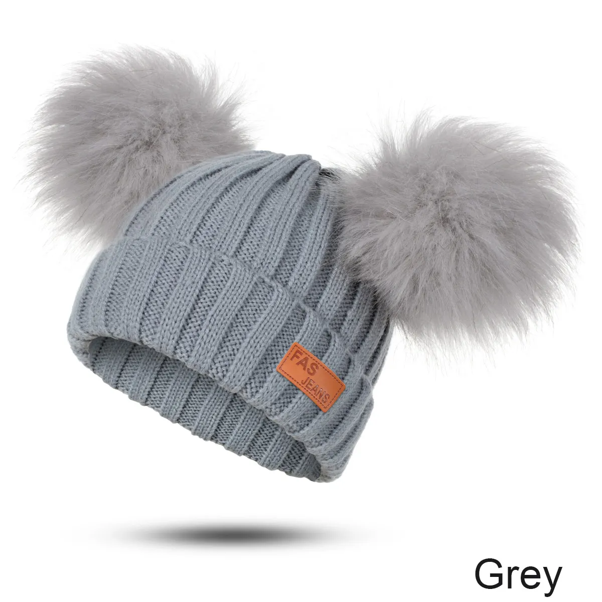 grey Molixinyu НОВАЯ шапка с помпоном для маленьких мальчиков и девочек, детская зимняя шапка, вязаная шапка для девочек, толстая детская шапочка, детская теплая шапка для детей 0-3 лет - Цвет: grey