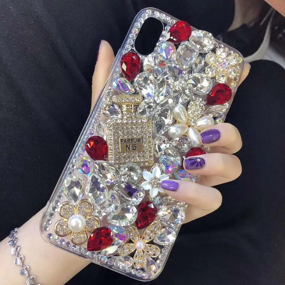 Для samsung M30 M20 M10 A90 A80 A70 A60 A50 A40 A30 A20 A10 Блестящие Стразы Diamond Духи чехол с украшениями