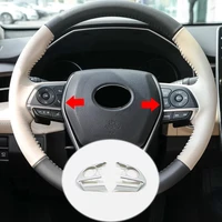 for toyota avalon xx25 2019 2020 abs mattecarbon fibre car steering wheel button frame cover trim car styling accessories 2pcs