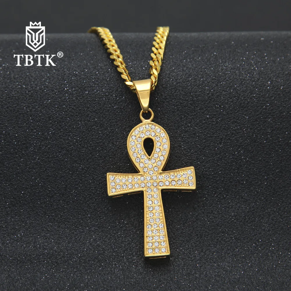 Мужские ювелирные украшения TBTK ожерелье из кубинской цепи Анкх ключ жизни
