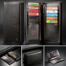 CaseMe Universal Phone Bag For Huawei Mate 20 Pro Multi-Function Zipper Wallet Stand Card Case For iPhone Xs Xs Max / For Xiaomi