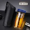 blue OneIsAll 380 мл Чай чашки стеклянный, с двойными стенками Чай чашки Кофе кружка с фильтром Стекло бутылка дорожная кружка для чая стеклянная бутылка для воды стакан - Цвет: blue
