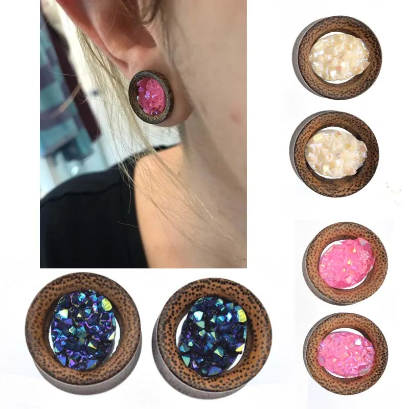 2 шт. детский Эспандер для пирсинга 6 16 мм|ear expander|wood piercingtunnels ear plugs |