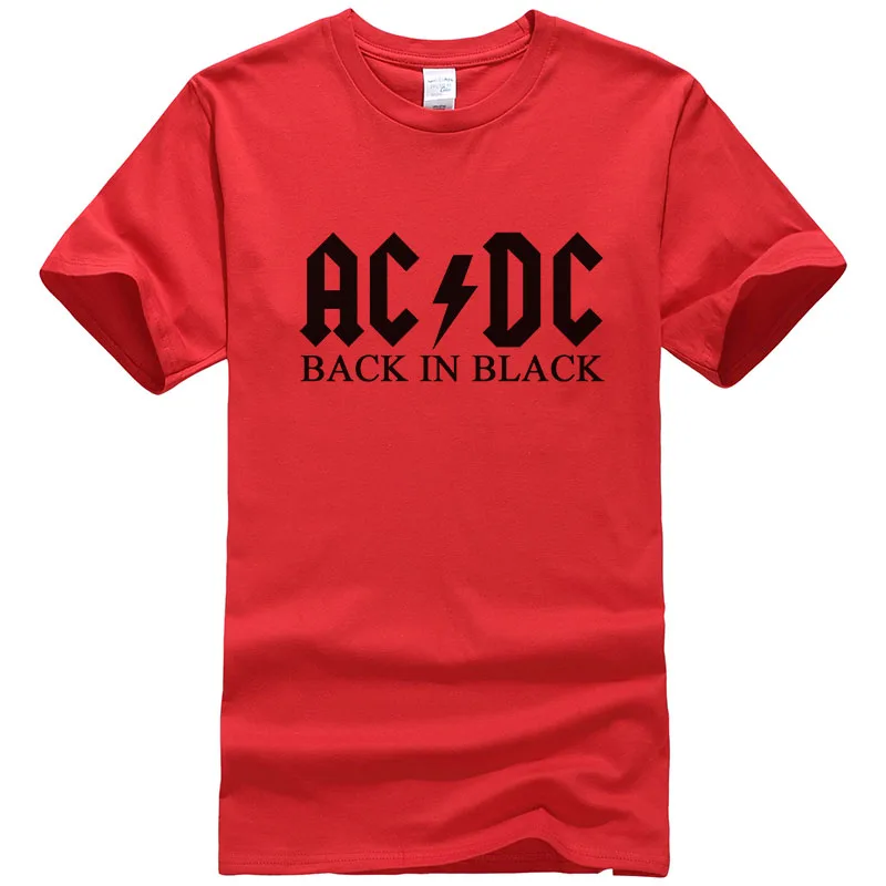 red Стиль,, хлопок, футболки AC DC, брендовая мужская футболка, металлическая рок-группа, футболки с принтом AC/DC, XS-2XL, T394 - Цвет: red