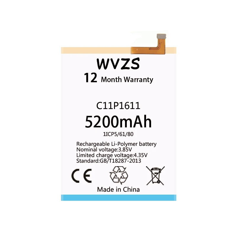 Wvzs 5200 мАч батарея C11P1611 для Asus Zenfone 3 Max Z3 ZC520TL X008DB PegASUS 3X008 X008D Z01B батареи | Мобильные