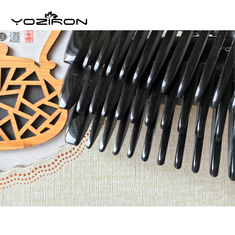 YOZIRON высокое качество натуральны широкие зубья расчески из бычьего рога волос не