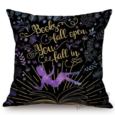 T238-33 Bookish Readig Book Classic Novels Art Quotes Letter Print Library литературный чехол на диванную подушку из хлопка и льна - Цвет: T238-33