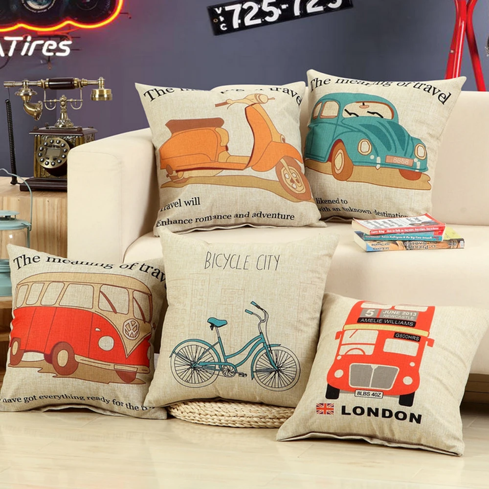 2017 Новый крутой мультфильм велосипед автобус мотоцикл из хлопчатобумажной ткани