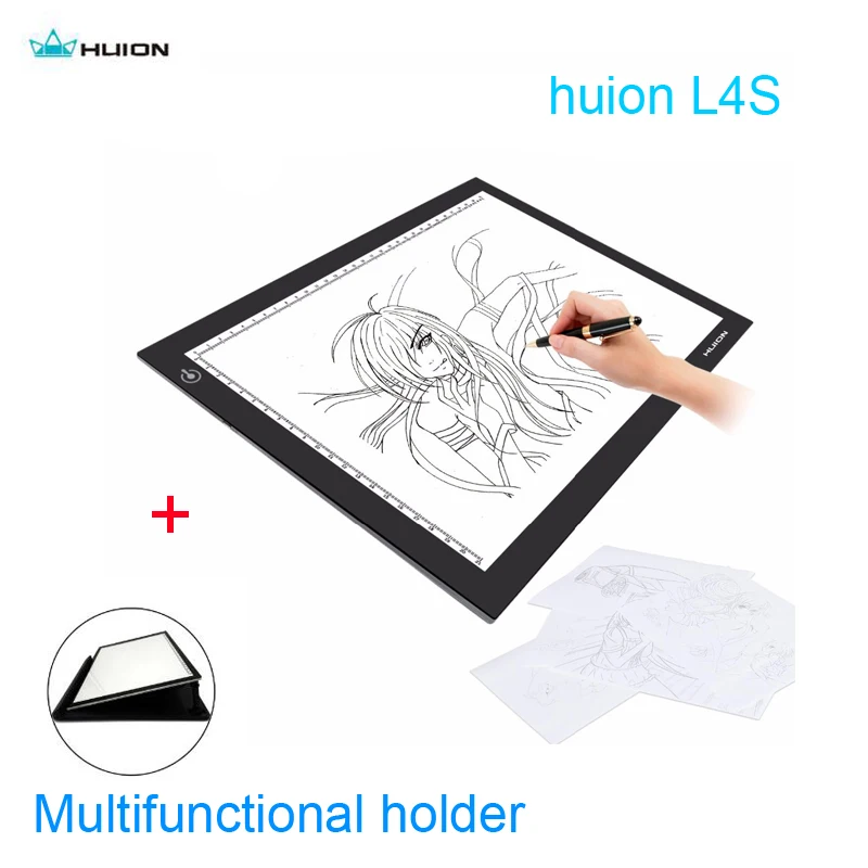 Ультра тонкий светодиодный светильник Huion L4S 17," 5 мм USB трафарет для рисования Регулируемая яркость с многофункциональным держателем