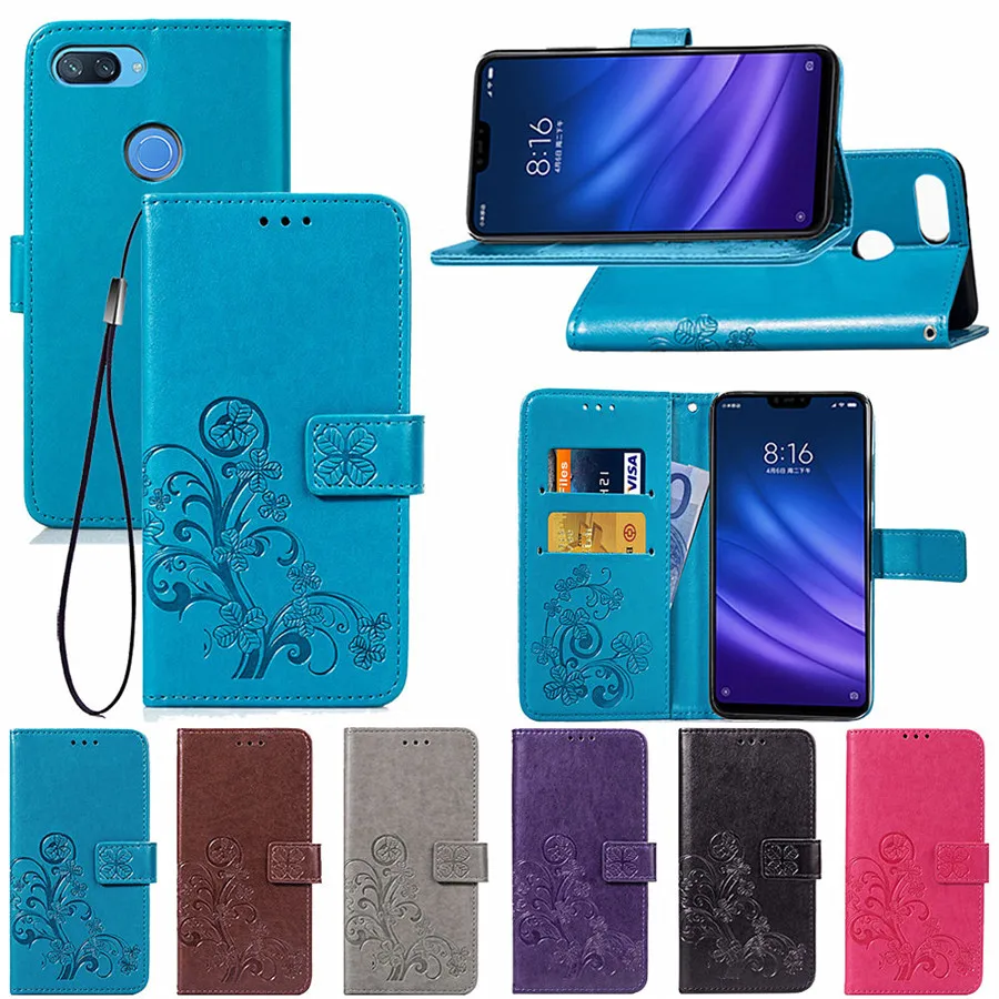 Чехол для xiaomi Mi 8 Lite с откидной крышкой 6 26 дюймов цветочным узором магнитный