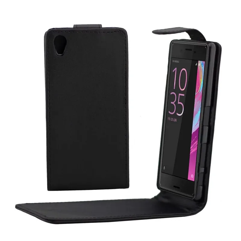 Чехол из искусственной кожи откидной для телефона Sony Xperia X вертикальные Сумки с