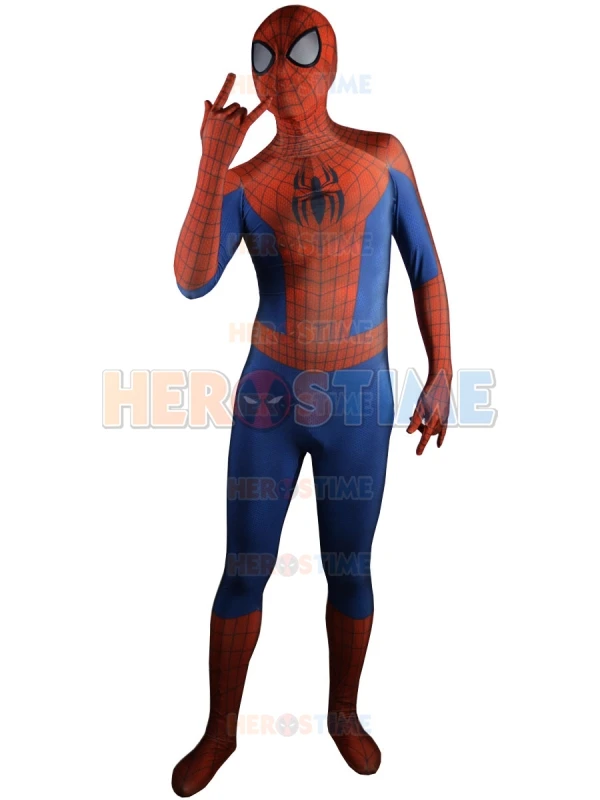 Free Shipping New Ultimate SpiderMan 3D Pattern Costume Spandex Lycra Zentai Spiderman Bodysuit Halloween Cosplay |