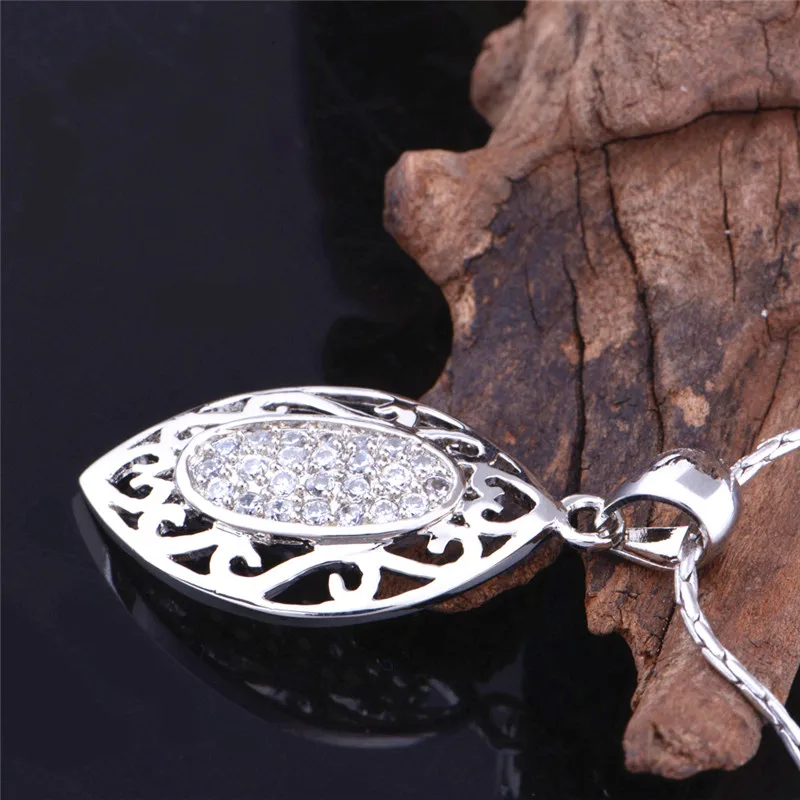 Модные женские серебряные ожерелья со стразами Joyas De Plata с подвесками в виде ампа