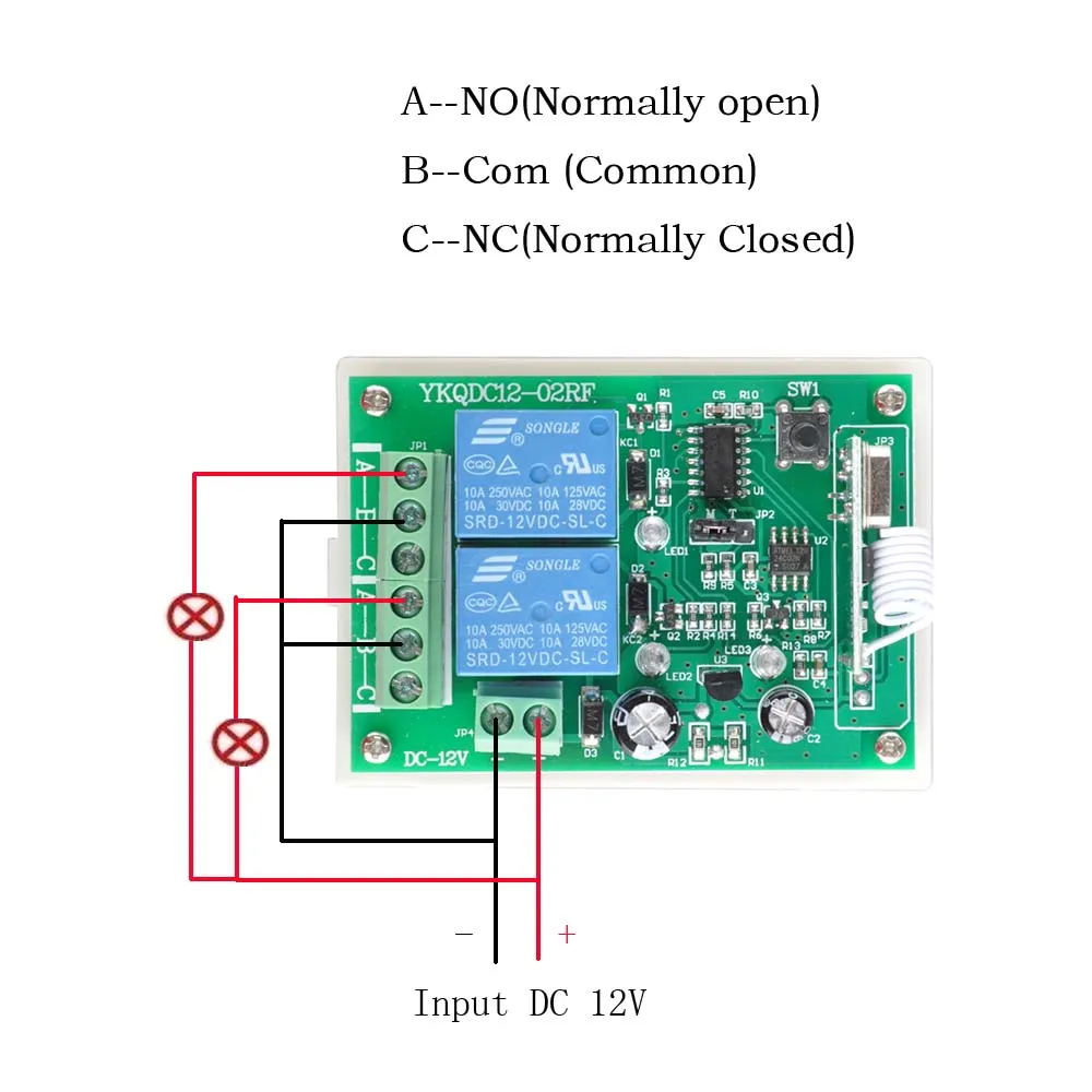 DC 12V 2CH 10AWireless пульт дистанционного управления Передатчик дистанционное