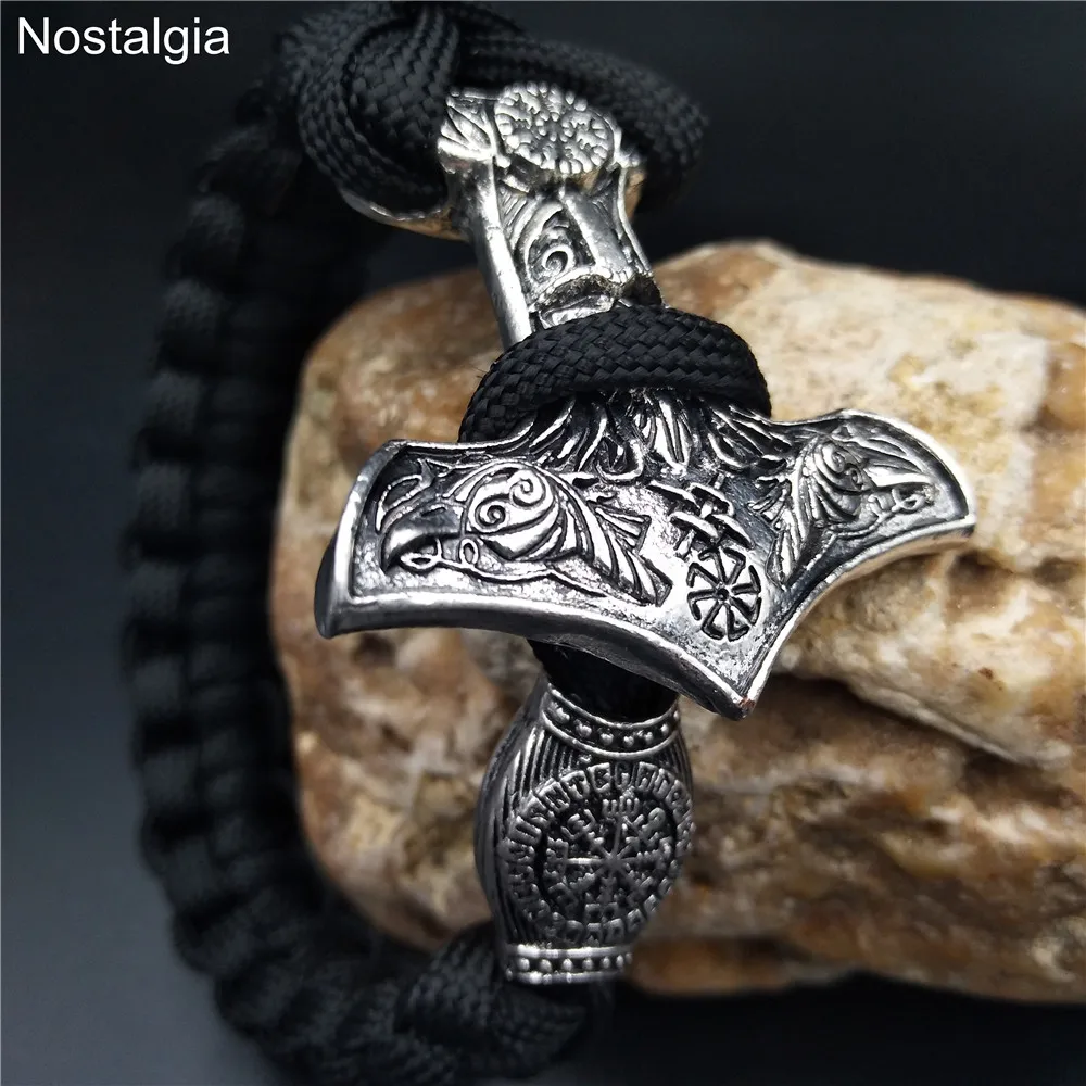 Мужской браслет Коловрат Odin Raven Aegishjalmur славянские шармы Runas Vikingas Thor Молот