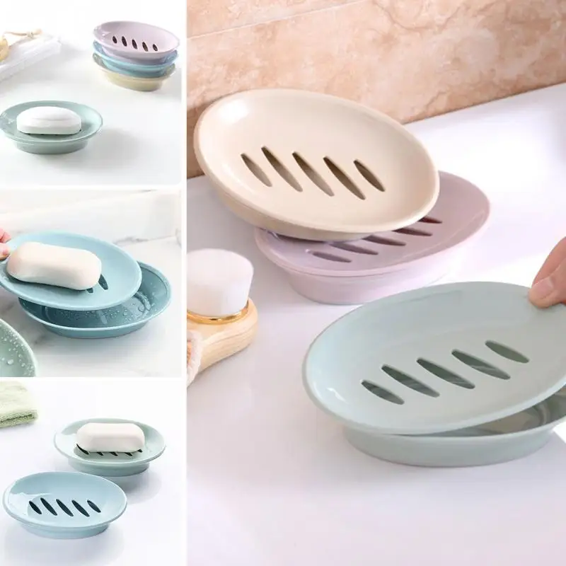 Двойной решетки мыльницы Коробка Чехол держатель Контейнер для дома для ванной для душа путешествия Кемпинг