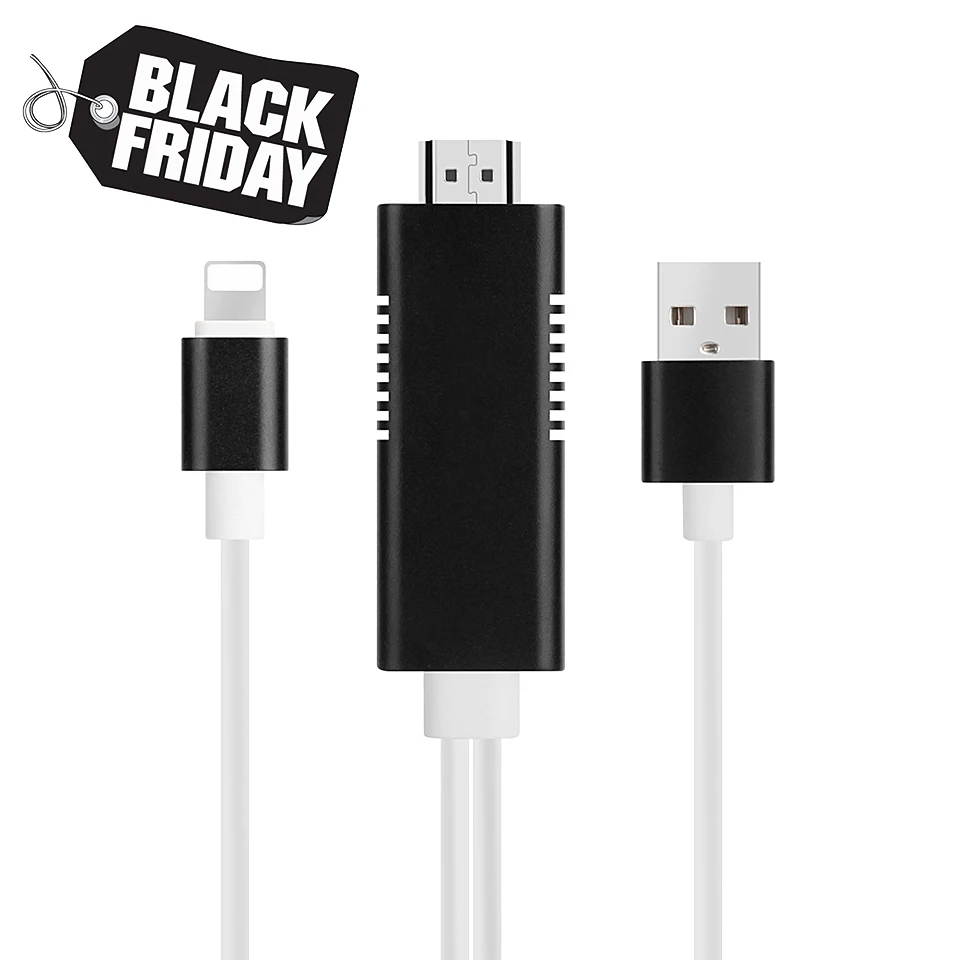 2в1 HDMI адаптер для iPhone 7 8 X XS XR iPad 1080P ТВ конвертер и USB кабель зарядки 2A Lightning Plug and