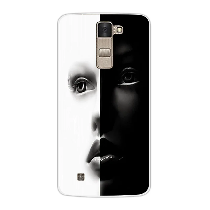 Роскошный мягкий чехол из ТПУ для LG K8 Lte K350 K350E K350N B & W дизайн 5 0 дюйма прозрачный