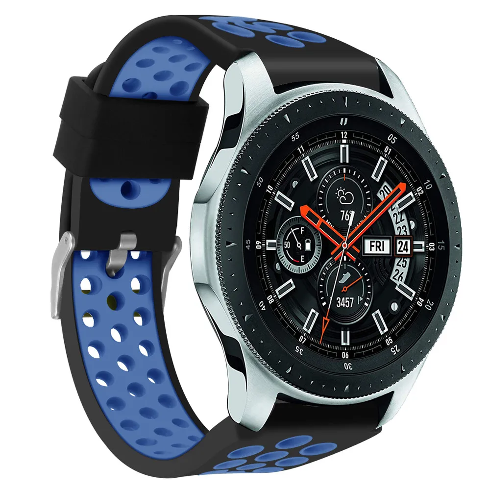 Double Color Sports Silicone Bracelet Strap Band For Samsung Galaxy Watch 46mm | Наручные часы