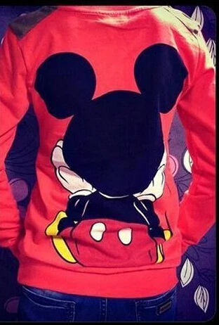 2017 New Spring Autumn Women/Girl minnie Mouse Print Suit cotton Women Cartoon Sweatshirt Hoodies Pullovers Tracksuit S-XL | Женская
