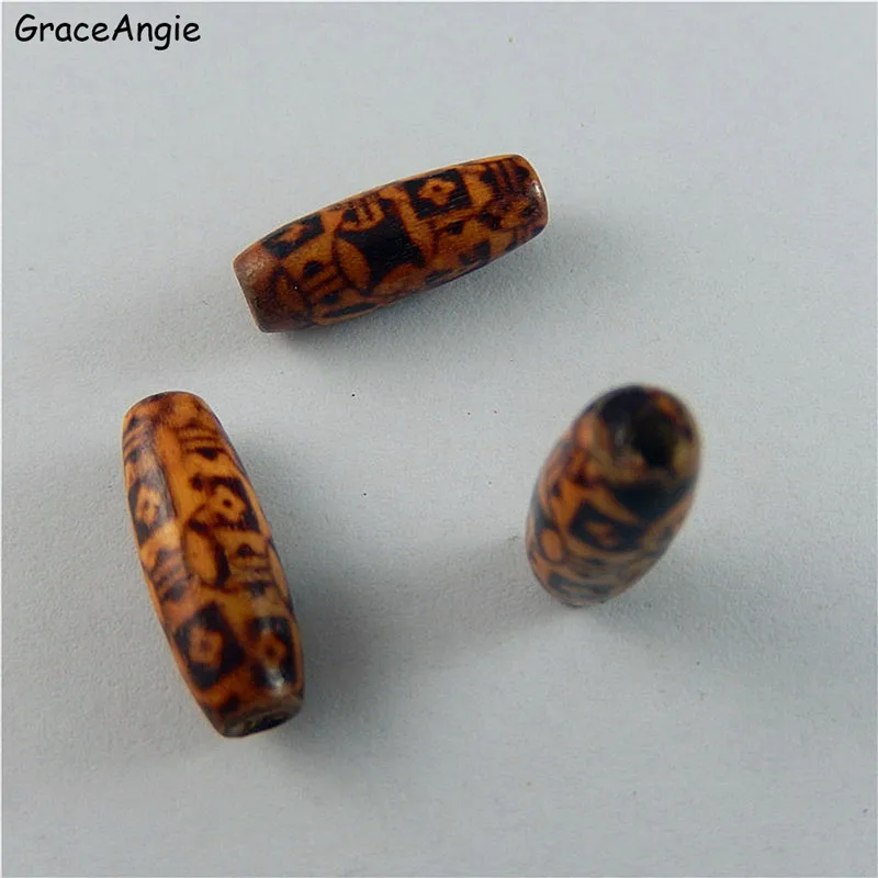 GraceAngie 20pcs Chinese Style Wooden Necklace Pendant Bracelet Charms Mixed Model Buddhism Beads Handmade Crafts|bracelet craft|beads craftbeads