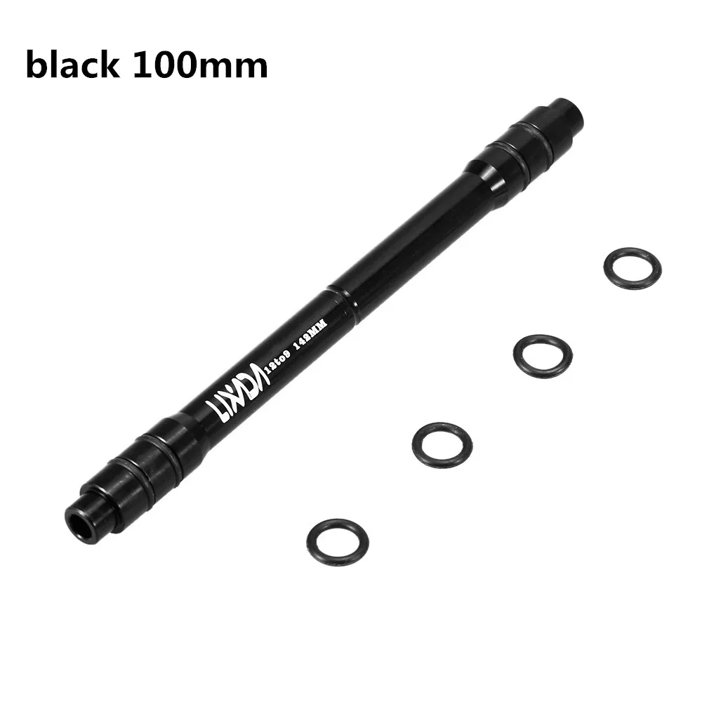 black 100mm Lixada 12 мм до 9 мм QR адаптер MTB велосипеда через мост концентратор Quick Release 100/135/142/148 мм велосипедные ступицы переднего колеса адаптер Велосипед Запчасти - Цвет: black 100mm