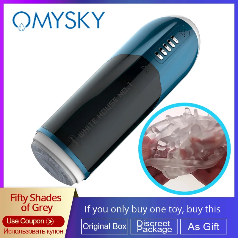 OMYSKY Телескопический мужской мастурбатор Автоматическое вращение Интеллектуальное голосовое взаимодействие Секс-машина Игрушки для взрослых для мужчин.
