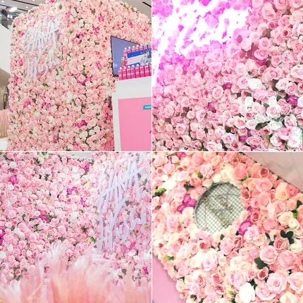 

Very Dense 3.3ft x 3.3ft Luxury Flower backdrop Artificial Rose Silk romantic Flower Wall flowers Arch Wedding Party Decoration