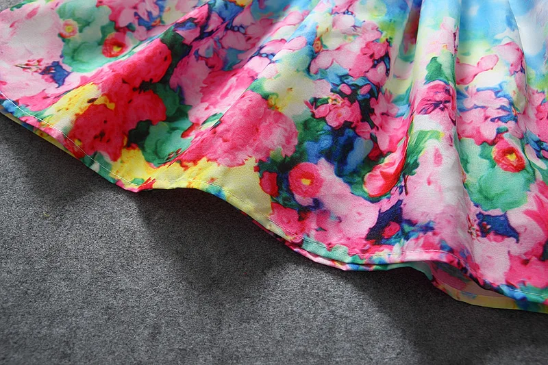 Бесплатная доставка Лето 2017 г. детей Цветочное платье без рукавов полный травы