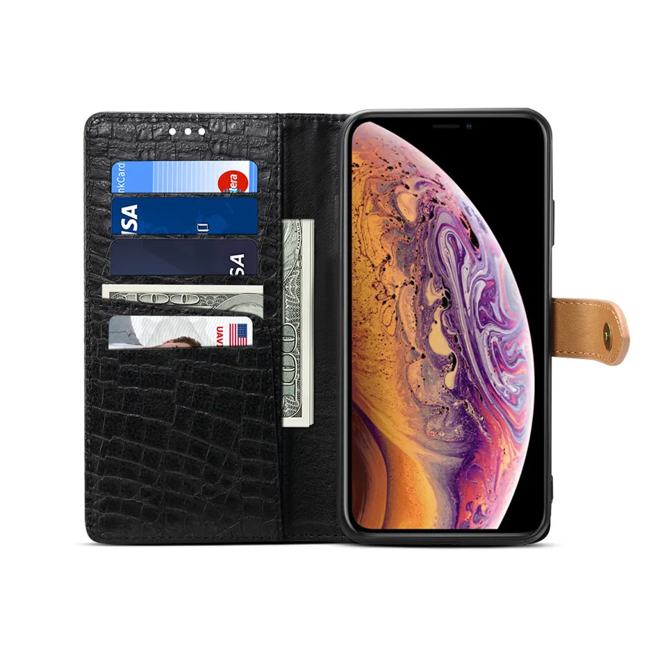 Чехол Кошелек с откидной крышкой для IPhone XS Max XR X 8 7 6 6S Plus роскошный кожаный
