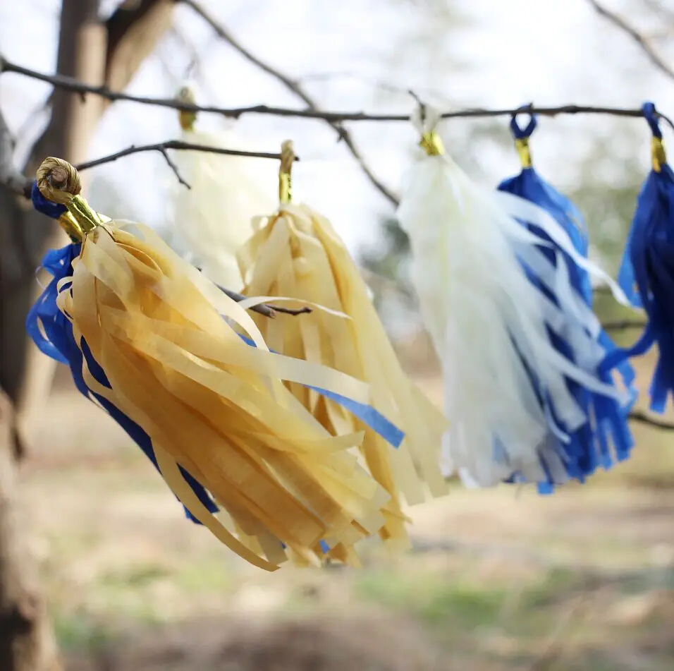 24 шт. Темно-синие гирлянды комплект морских Свадебный темно-золотой баннер