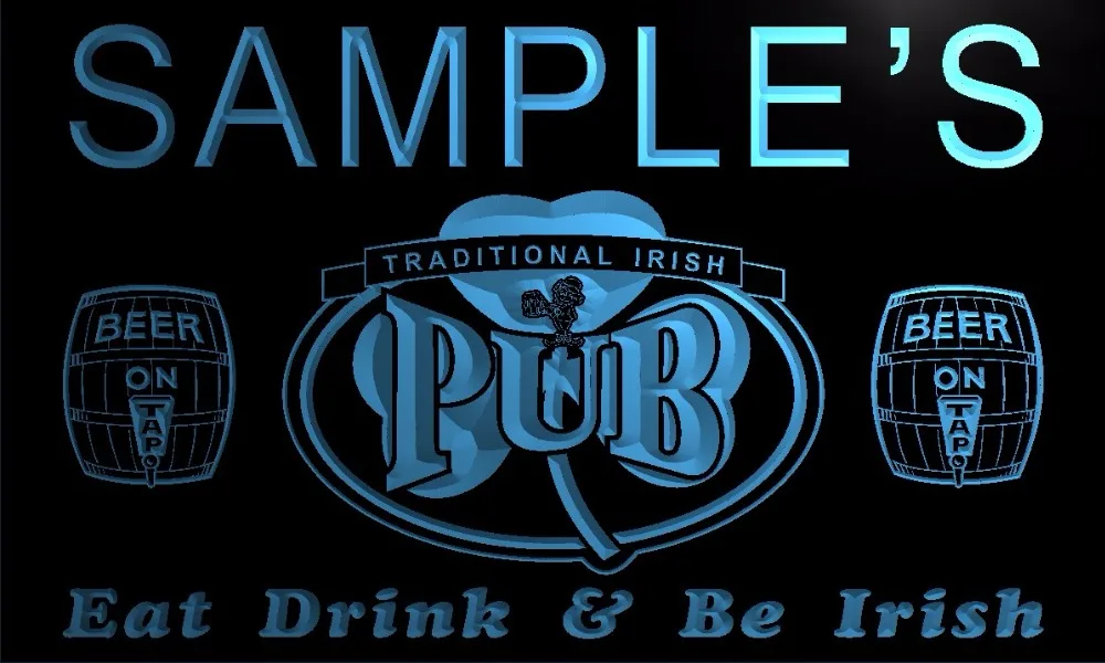 TM002 Имя персонализированные пользовательские Irish Pub трилистника пивной бар