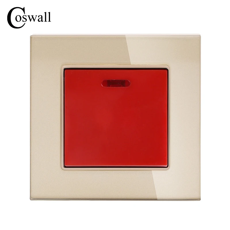Переключатель COSWALL 45A с неоновой стеклянной панелью кухонный водонагреватель