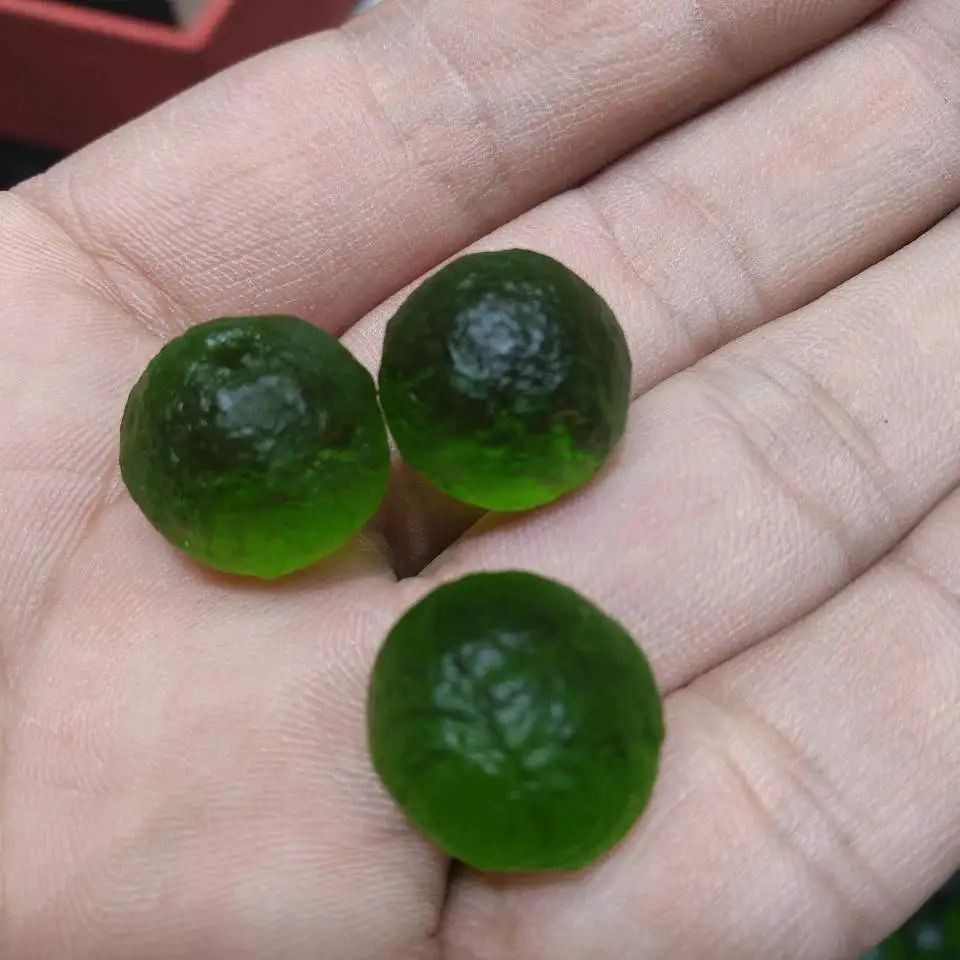 3pcs MOLDAVITE (SPACE GLASS) CZECH REPUBLIC METEORITE IMPACT MINERALS GEMS |