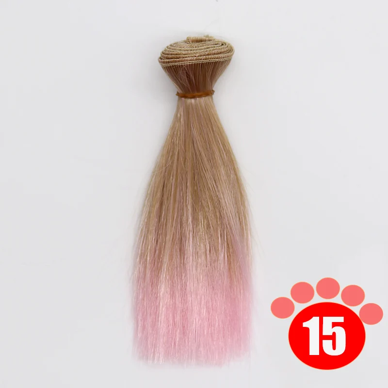 colour 015 Msiredoll bjd парик аксессуары 1 шт. 15*100 см или 25*100 см волосы куклы для 1/3 1/4 1/6 прямые волосы bjd парик diy - Цвет: colour 015