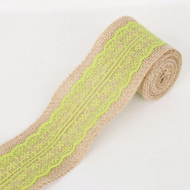 2 м/лот 6 см кружево льняной рулон натуральный джут кружевная лента DIY Рождество
